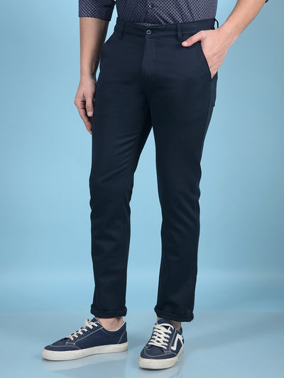Navy Blue Trousers-Men Trousers-Crimsoune Club
