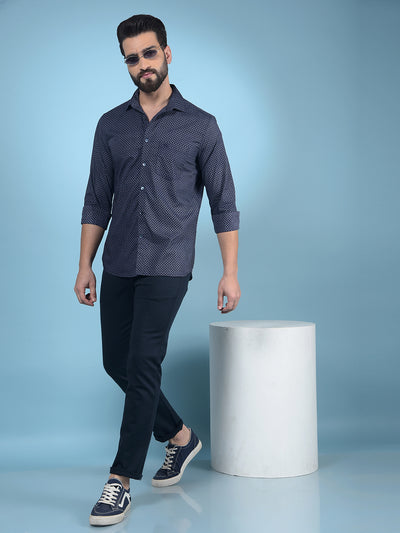 Navy Blue Trousers-Men Trousers-Crimsoune Club