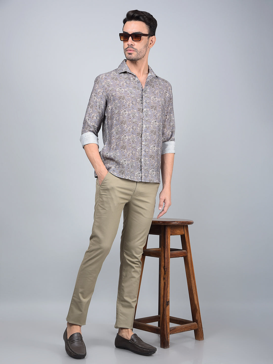 Khaki Trousers-Men Trousers-Crimsoune Club