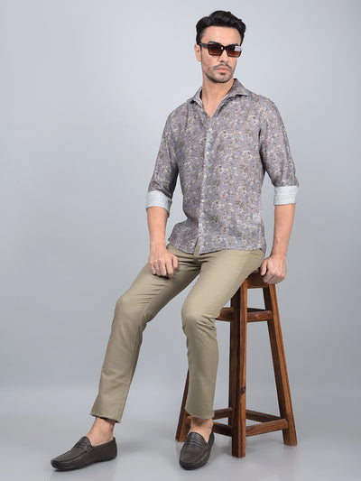 Khaki Trousers-Men Trousers-Crimsoune Club
