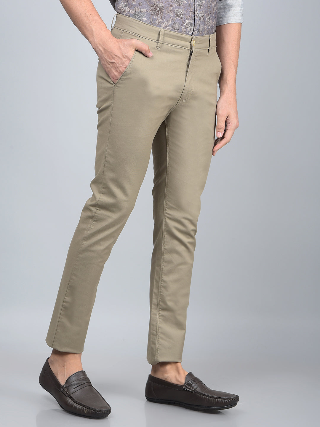 Khaki Trousers-Men Trousers-Crimsoune Club