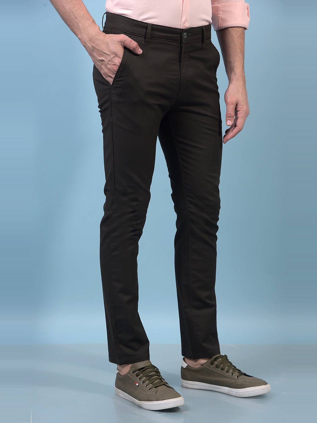Men's Olive Trousers-Men Trousers-Crimsoune Club