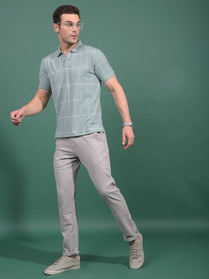 Grey Textured Trousers-Men Trousers-Crimsoune Club