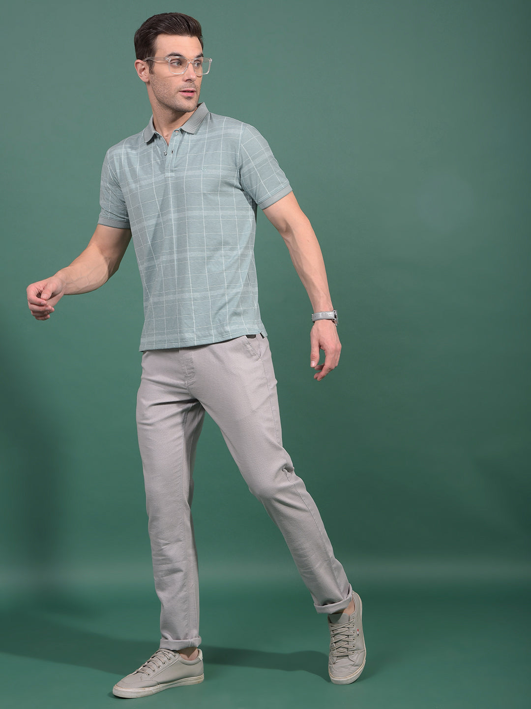 Grey Textured Trousers-Men Trousers-Crimsoune Club