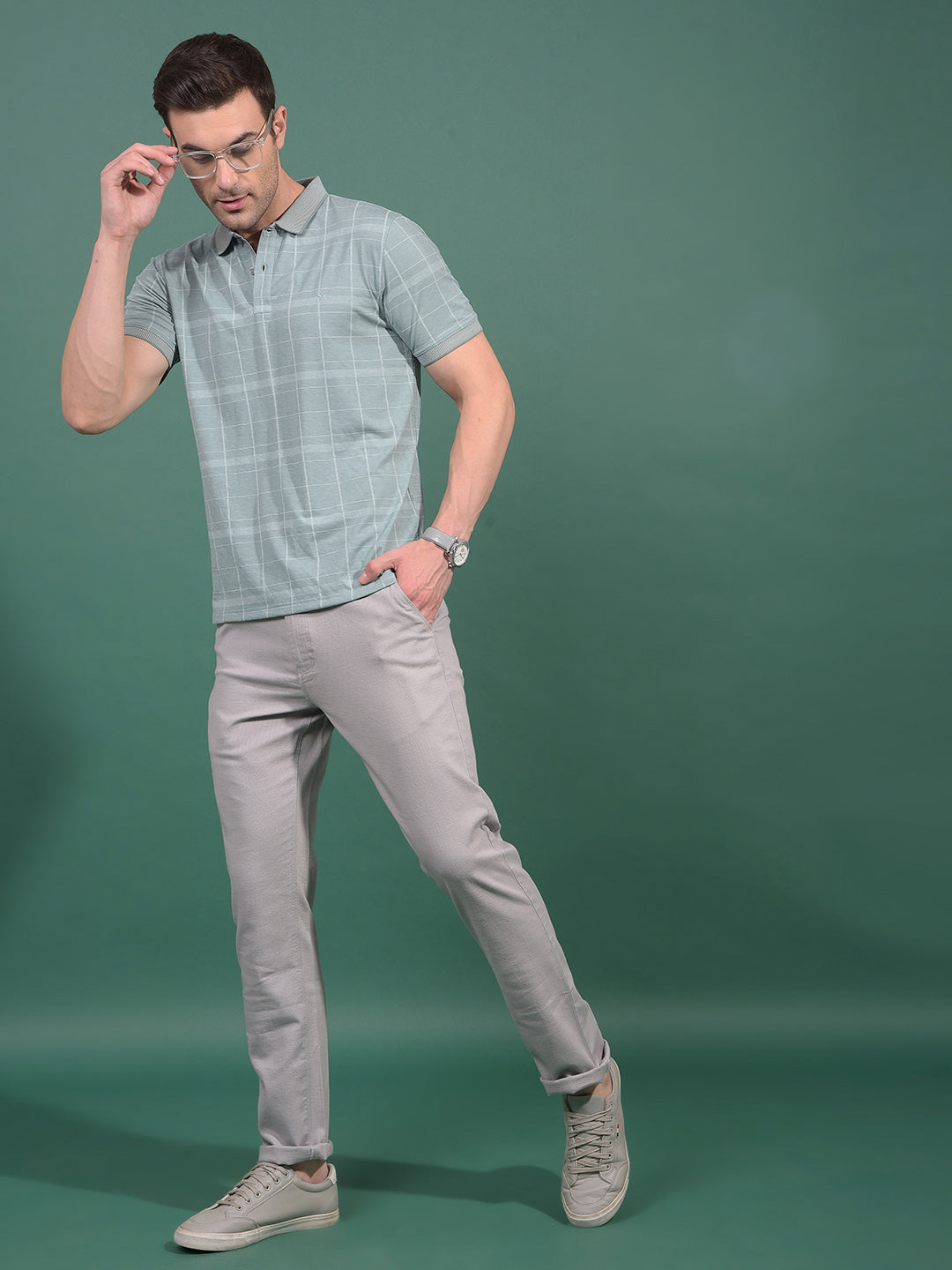 Grey Textured Trousers-Men Trousers-Crimsoune Club