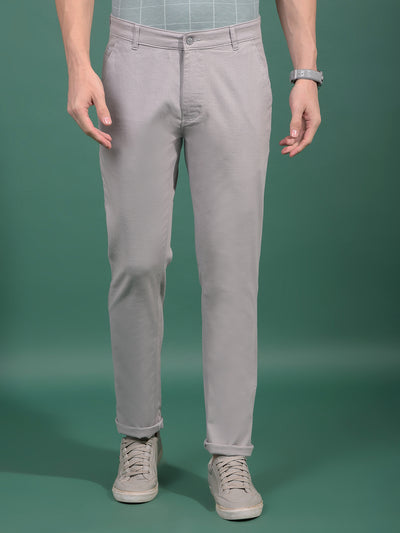 Grey Textured Trousers-Men Trousers-Crimsoune Club