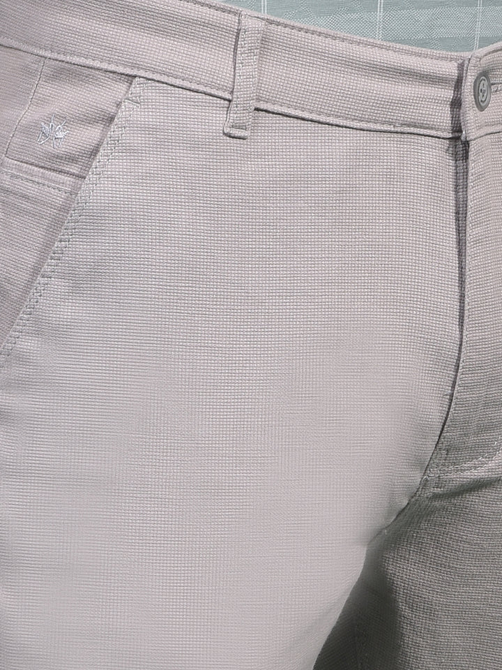 Grey Textured Trousers-Men Trousers-Crimsoune Club