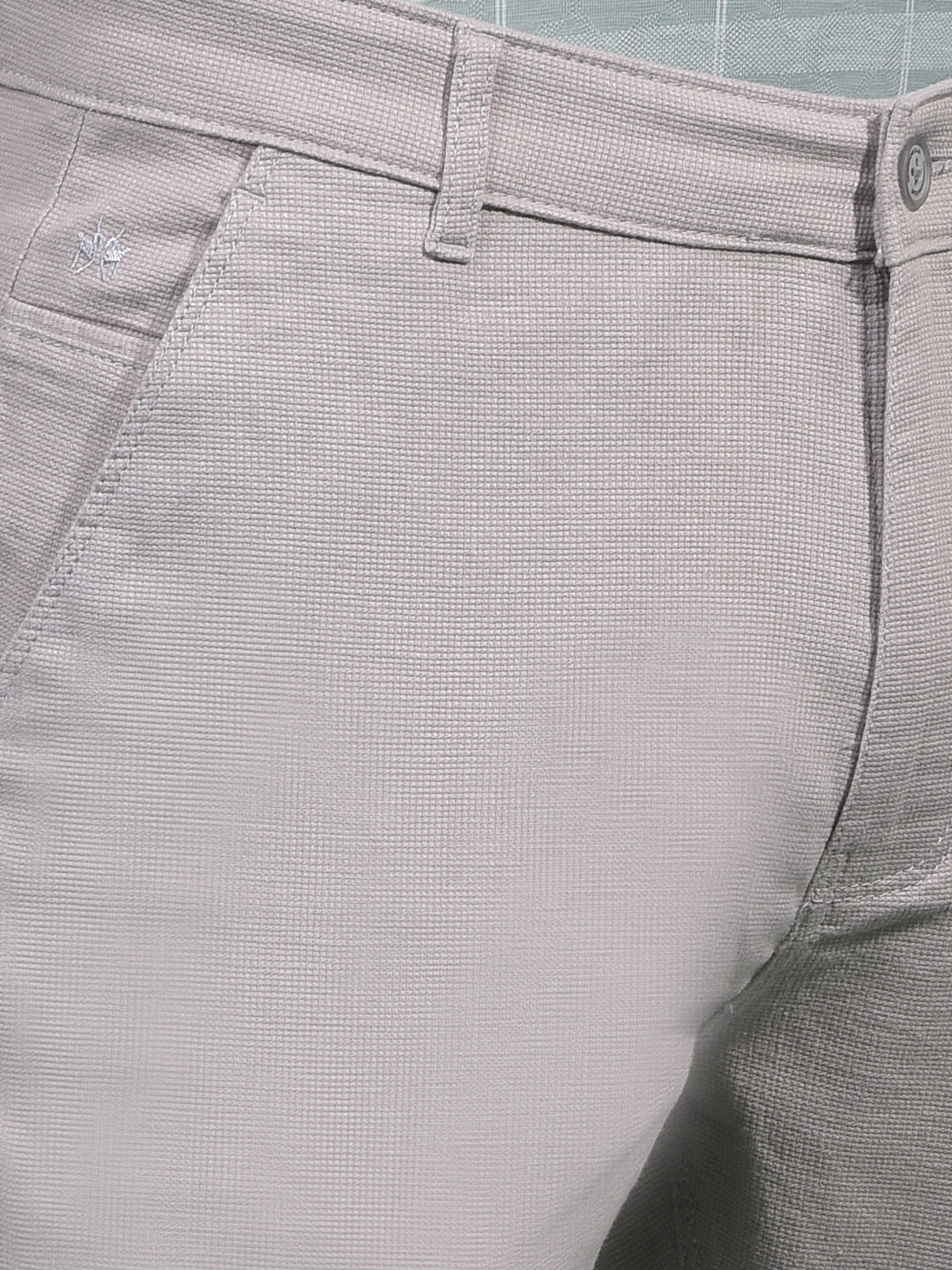Grey Textured Trousers-Men Trousers-Crimsoune Club