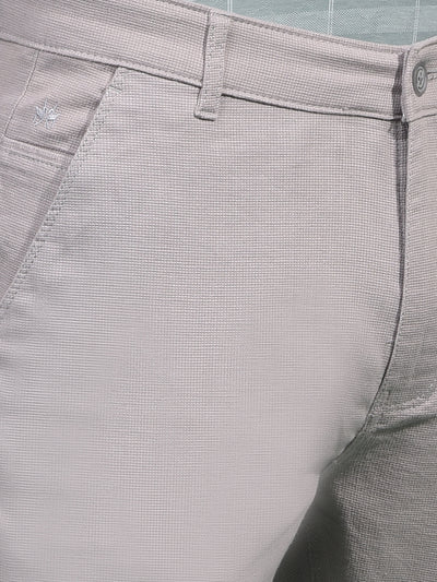 Grey Textured Trousers-Men Trousers-Crimsoune Club