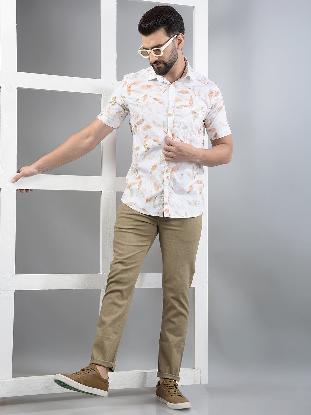 Khaki Trousers-Men Trousers-Crimsoune Club