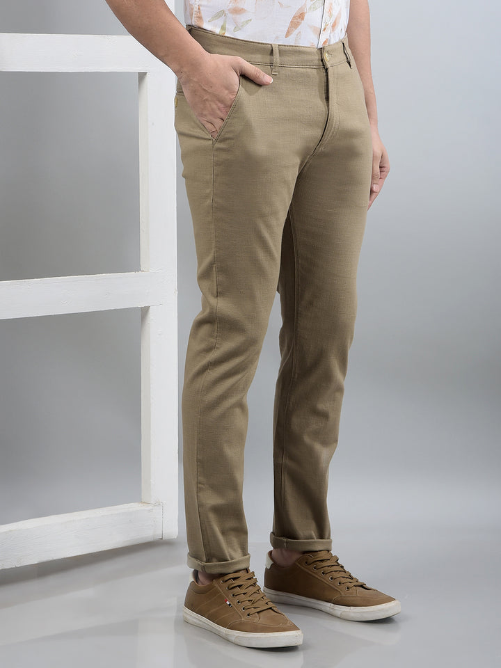 Khaki Trousers-Men Trousers-Crimsoune Club