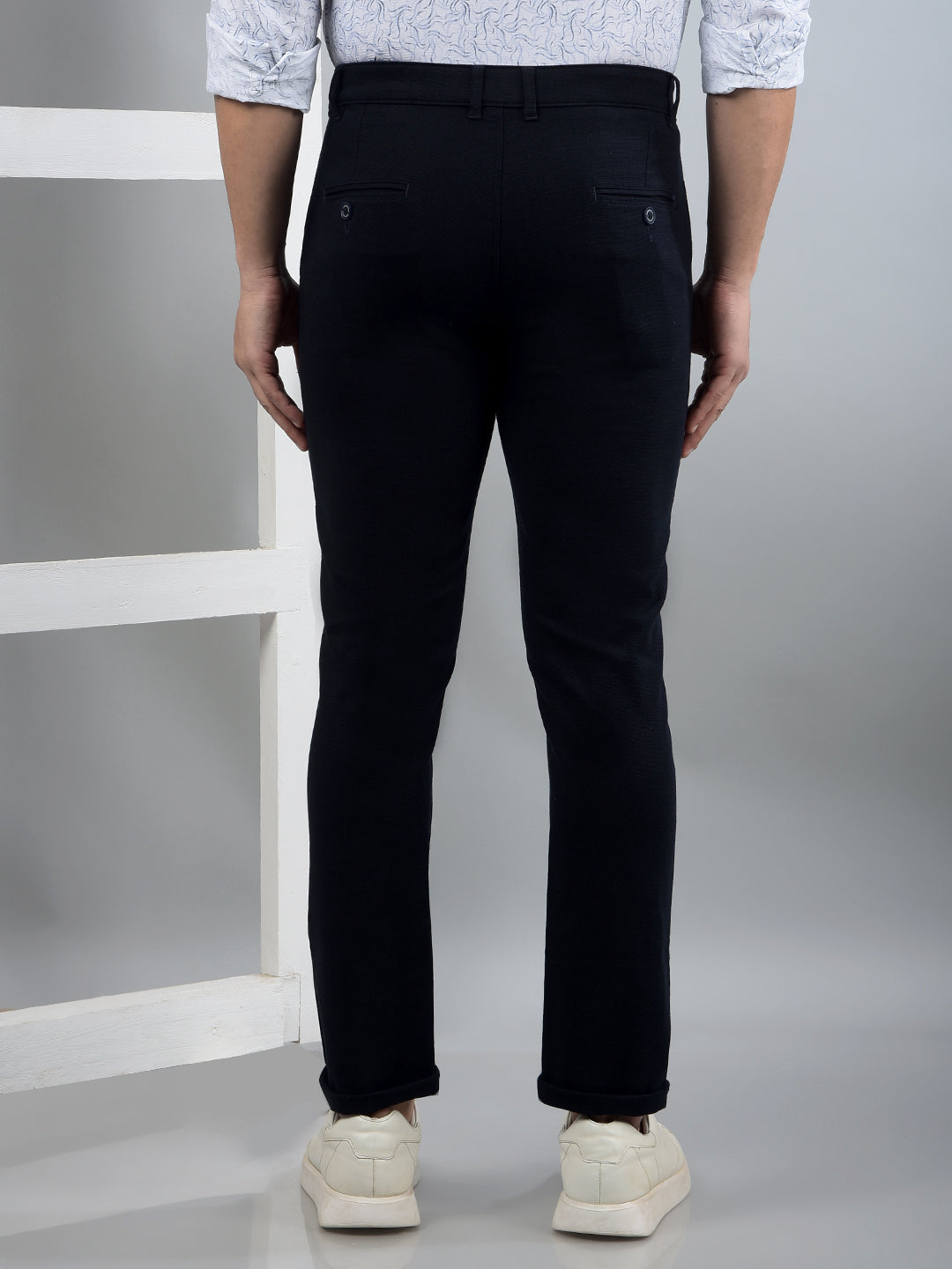 Navy Blue Trousers-Men Trousers-Crimsoune Club