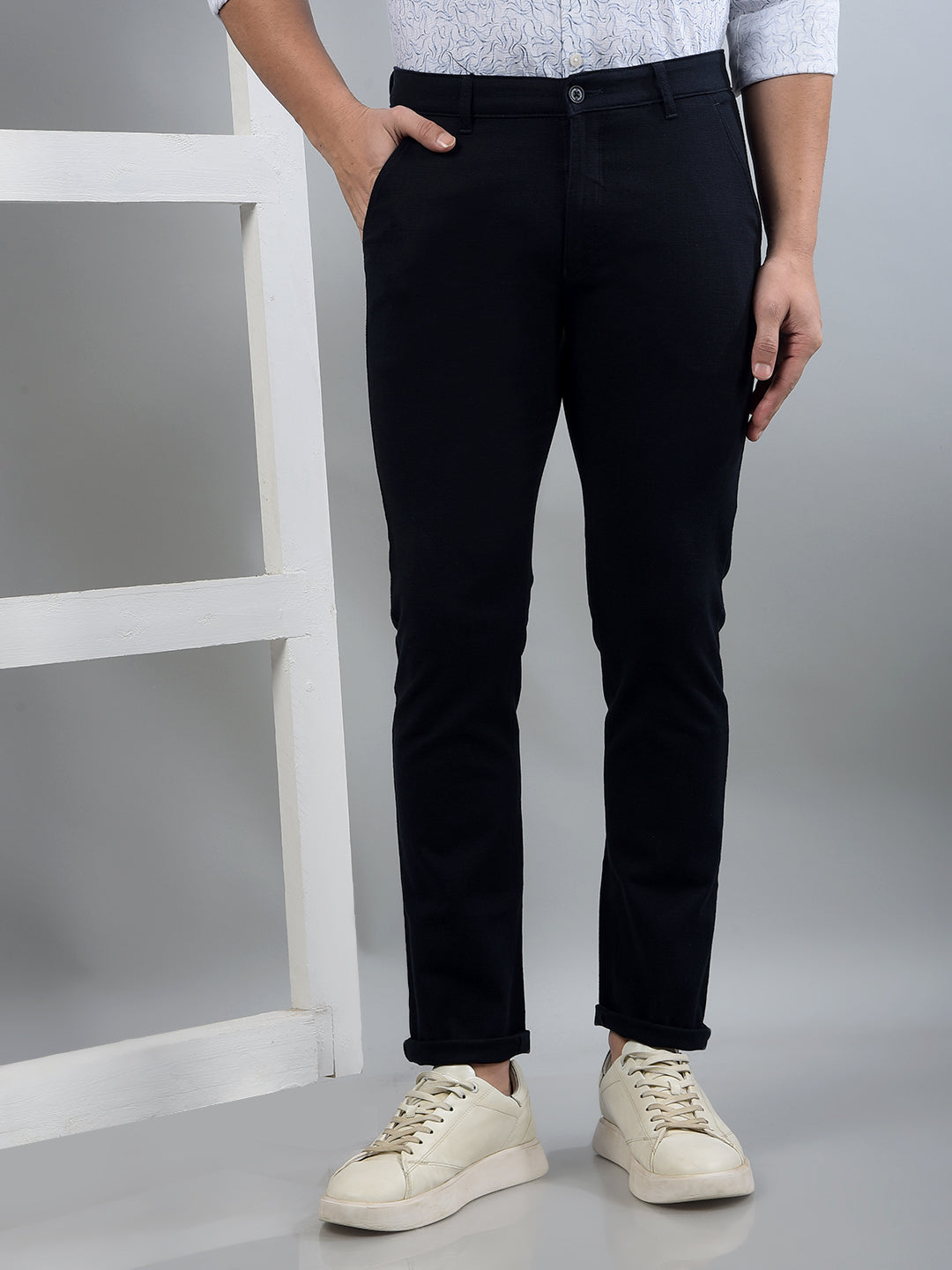 Navy Blue Trousers-Men Trousers-Crimsoune Club