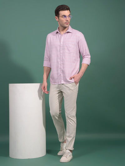 Beige Vertical Stripes Trousers-Men Trousers-Crimsoune Club
