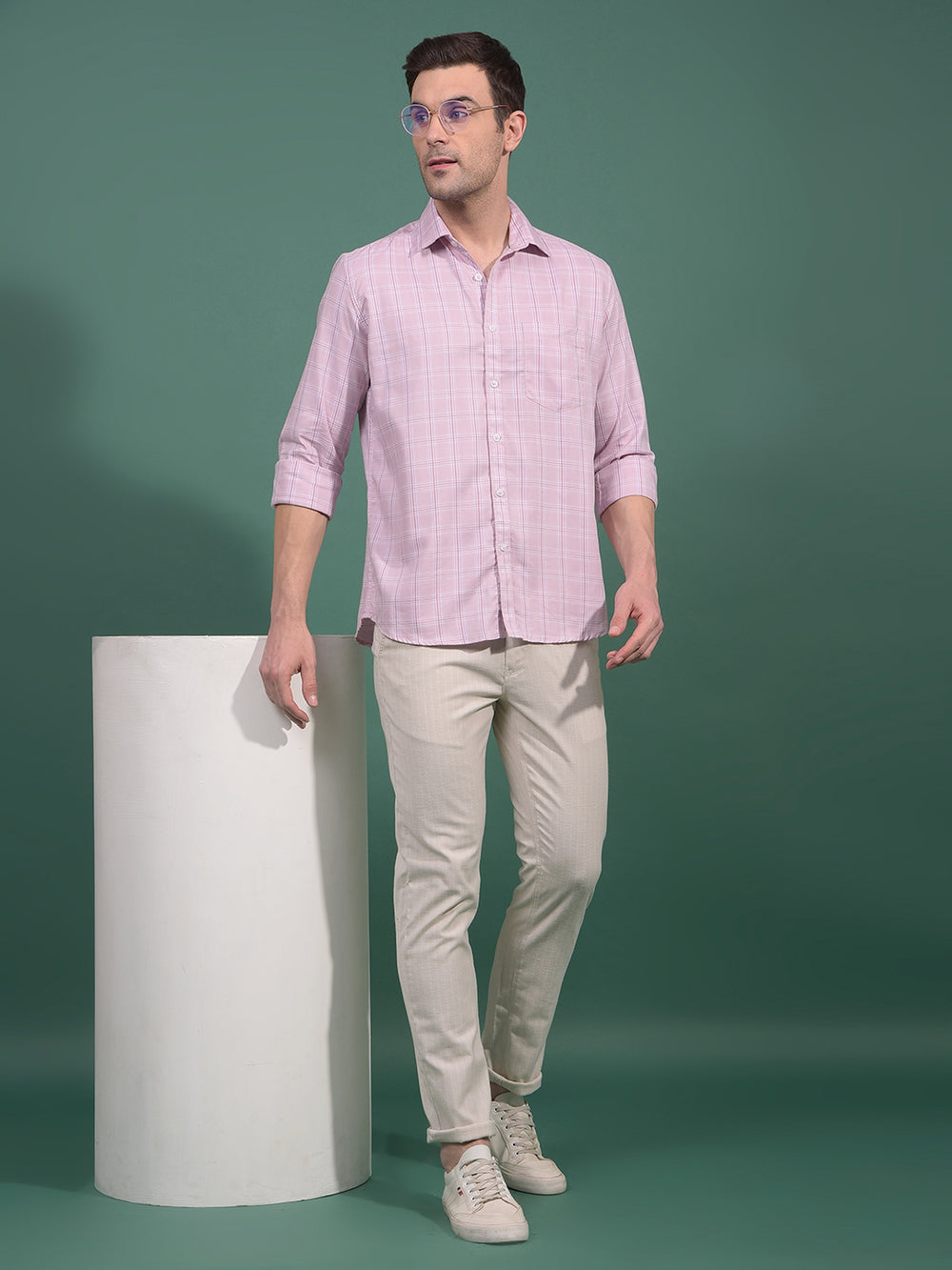 Beige Vertical Stripes Trousers-Men Trousers-Crimsoune Club