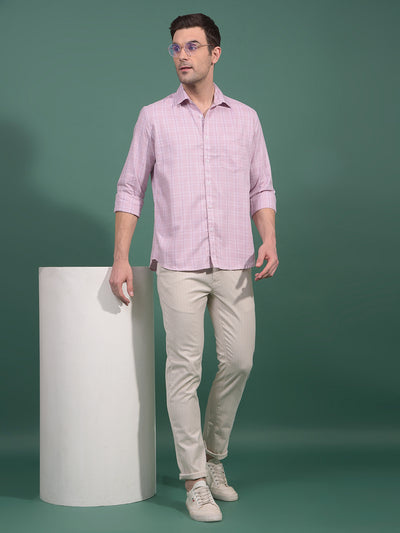 Beige Vertical Stripes Trousers-Men Trousers-Crimsoune Club