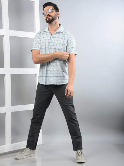 Grey Printed Trousers-Men Trousers-Crimsoune Club