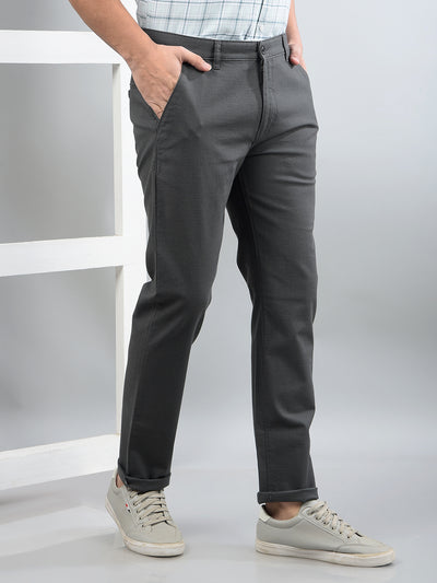 Grey Printed Trousers-Men Trousers-Crimsoune Club