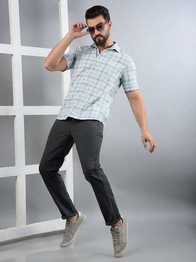 Grey Printed Trousers-Men Trousers-Crimsoune Club