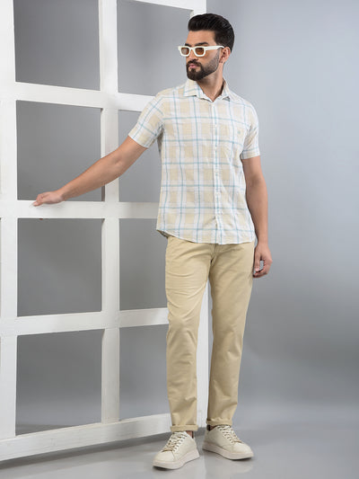 Beige Trousers-Men Trousers-Crimsoune Club