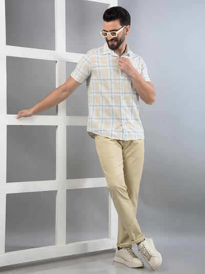 Beige Trousers-Men Trousers-Crimsoune Club