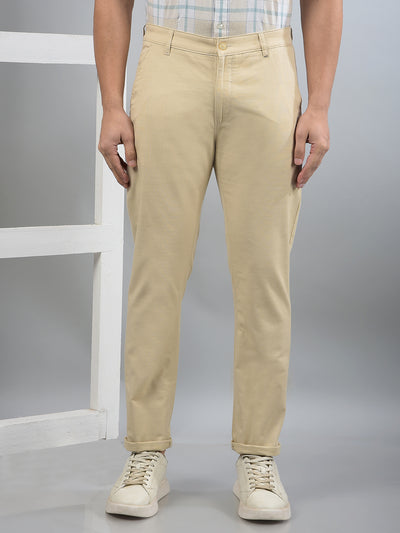 Beige Trousers-Men Trousers-Crimsoune Club