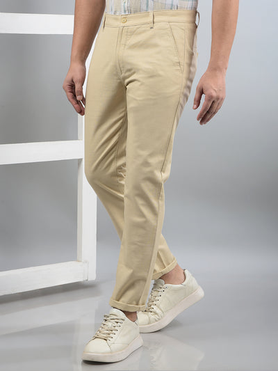 Beige Trousers-Men Trousers-Crimsoune Club