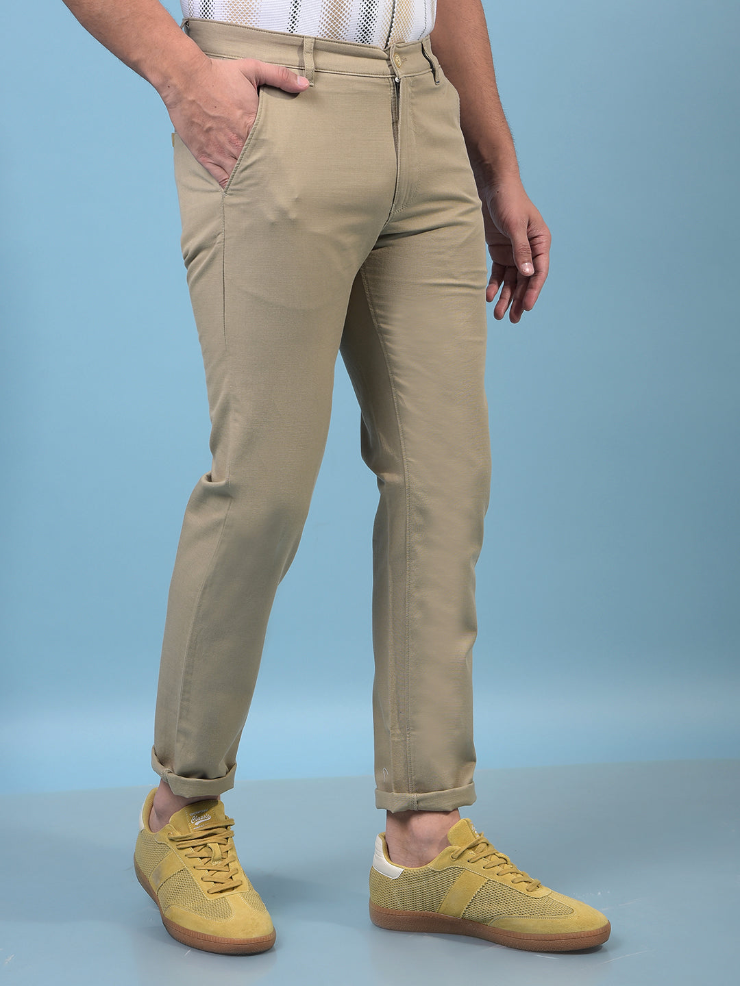 Men's Khaki Trousers-Men Trousers-Crimsoune Club