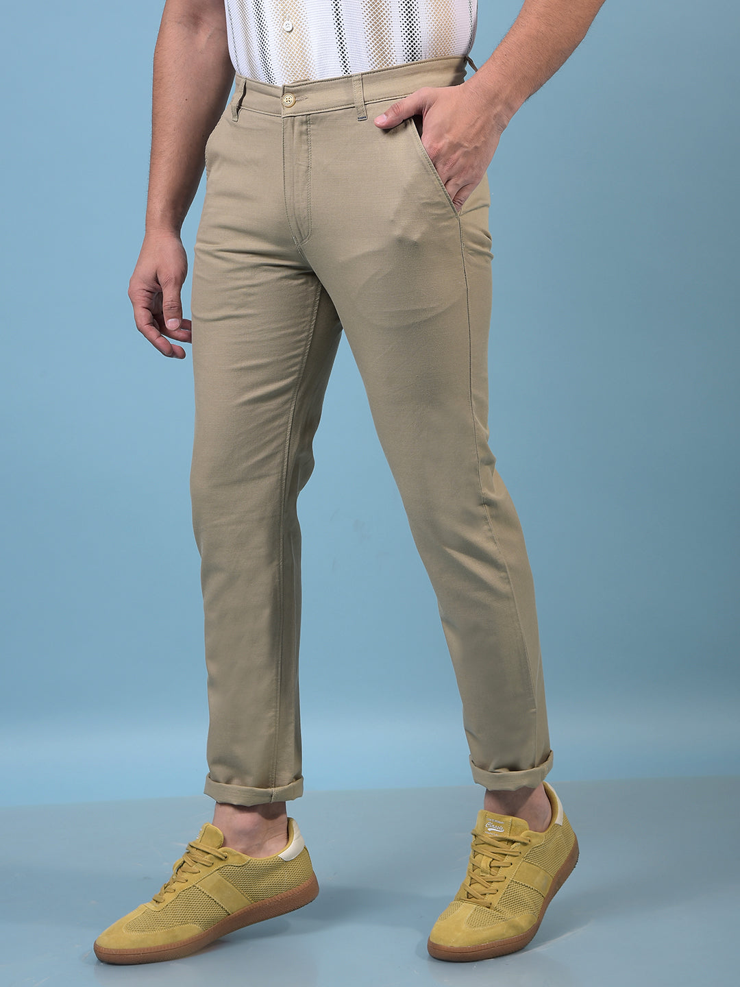 Men's Khaki Trousers-Men Trousers-Crimsoune Club