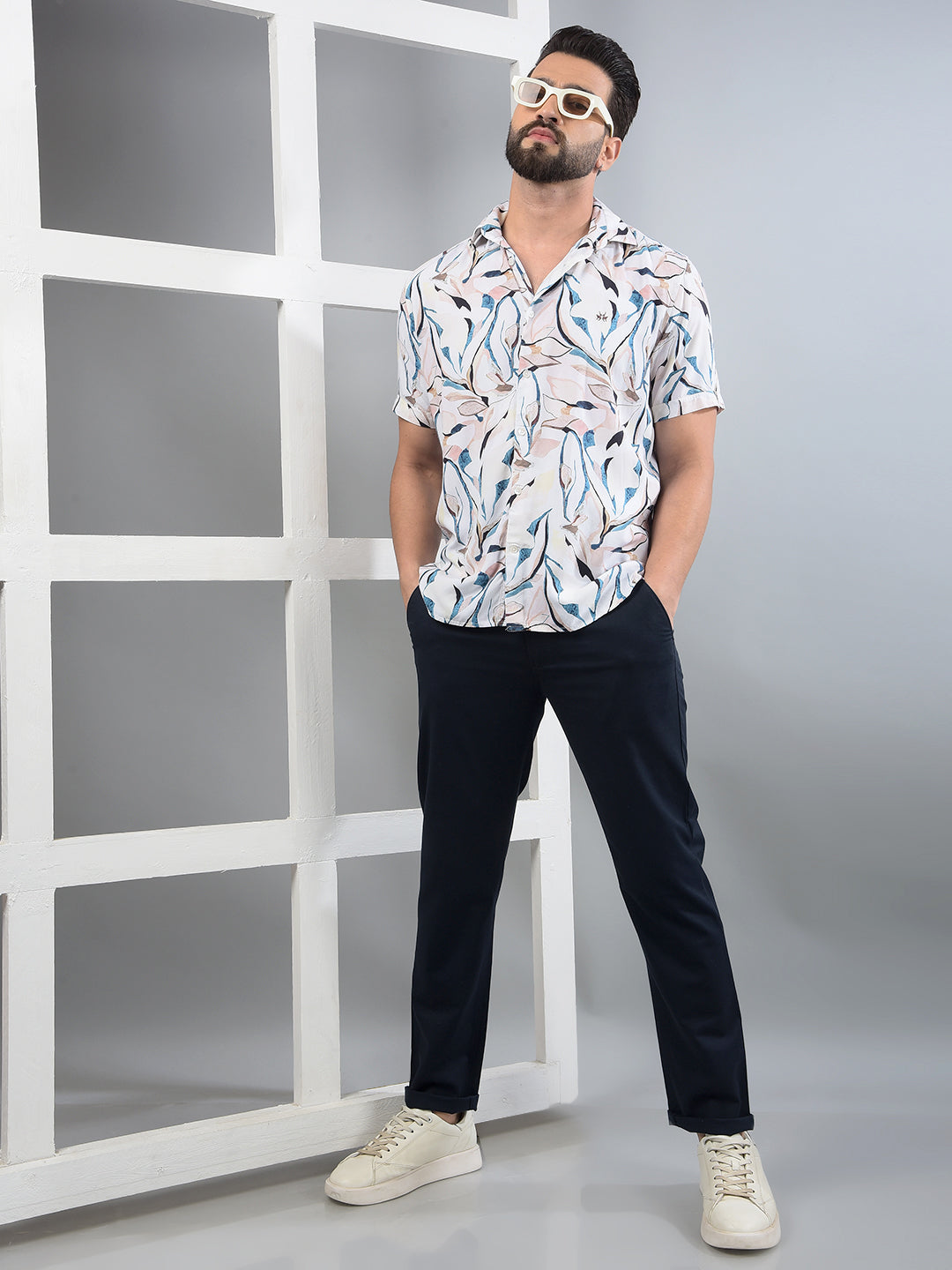 Navy Blue Trousers-Men Trousers-Crimsoune Club