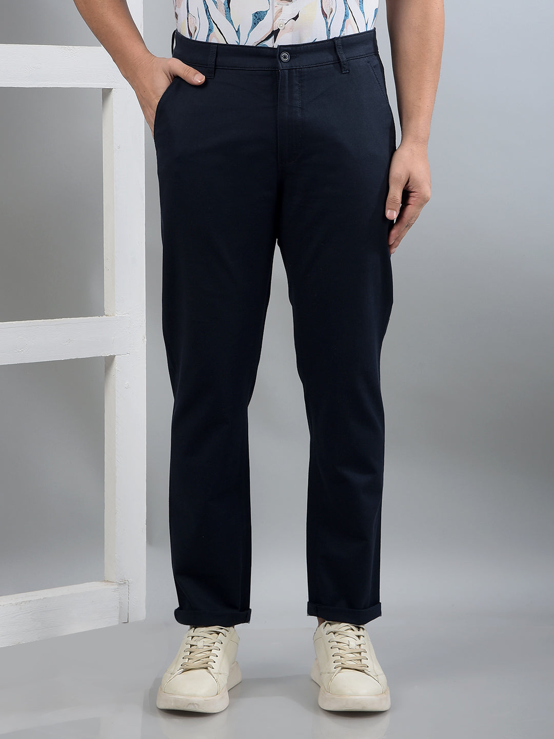 Navy Blue Trousers-Men Trousers-Crimsoune Club