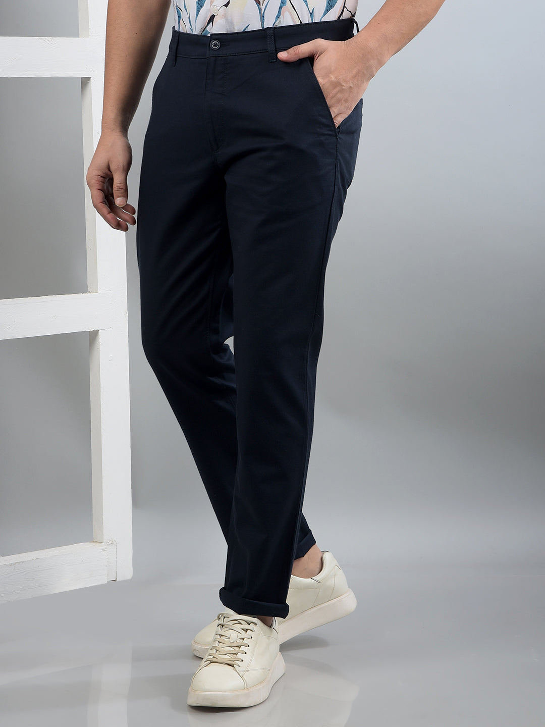 Navy Blue Trousers-Men Trousers-Crimsoune Club