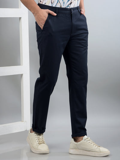 Navy Blue Trousers-Men Trousers-Crimsoune Club