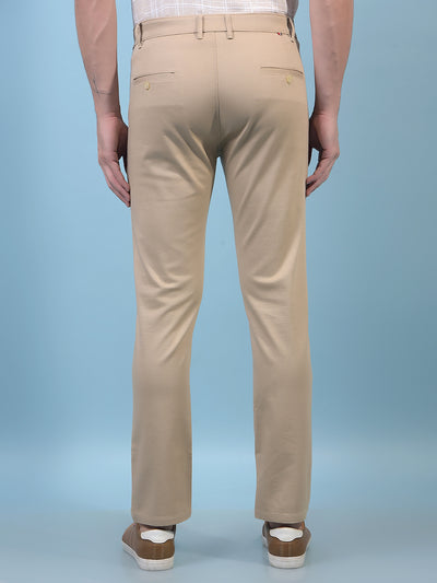 Men's Beige Printed Trousers-Men Trousers-Crimsoune Club