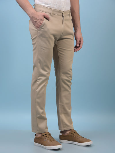 Men's Beige Printed Trousers-Men Trousers-Crimsoune Club
