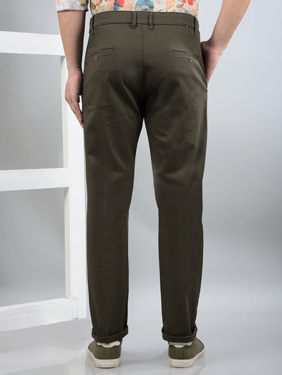 Olive Trousers-Men Trousers-Crimsoune Club