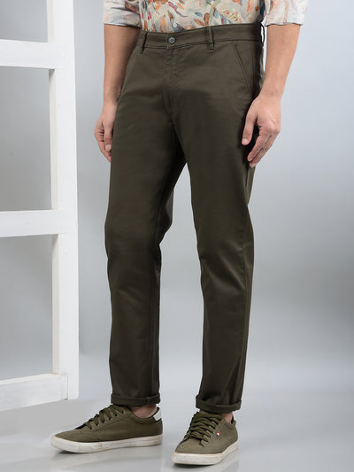 Olive Trousers-Men Trousers-Crimsoune Club