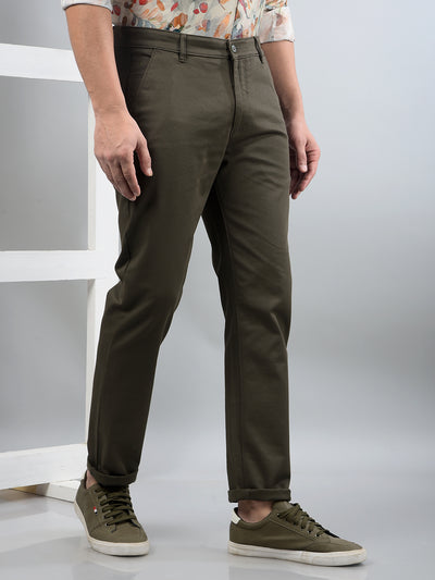 Olive Trousers-Men Trousers-Crimsoune Club