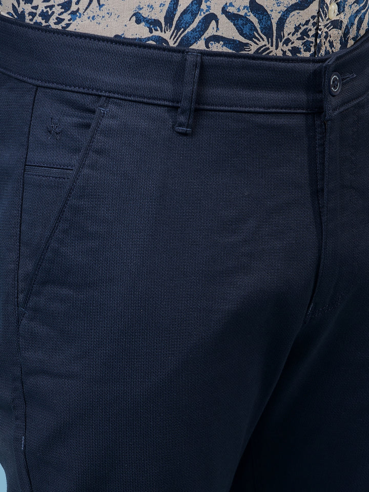 Men's Navy Blue Trousers-Men Trousers-Crimsoune Club