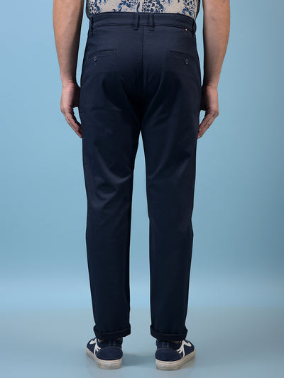 Men's Navy Blue Trousers-Men Trousers-Crimsoune Club