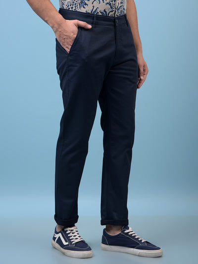 Men's Navy Blue Trousers-Men Trousers-Crimsoune Club