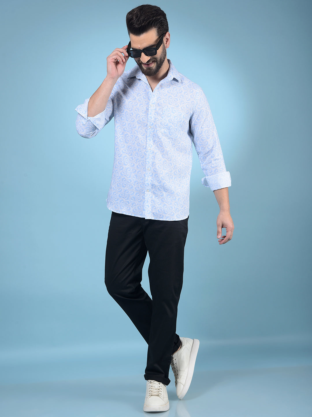 Black Printed Trousers-Men Trousers-Crimsoune Club