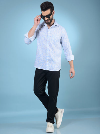 Black Printed Trousers-Men Trousers-Crimsoune Club