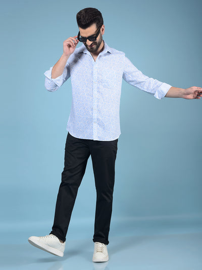 Black Printed Trousers-Men Trousers-Crimsoune Club