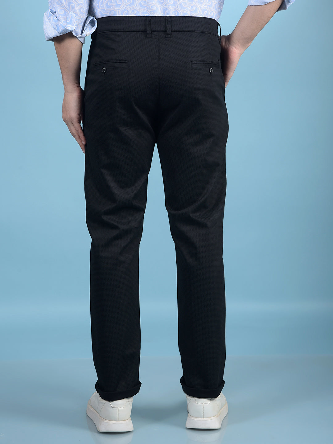 Black Printed Trousers-Men Trousers-Crimsoune Club