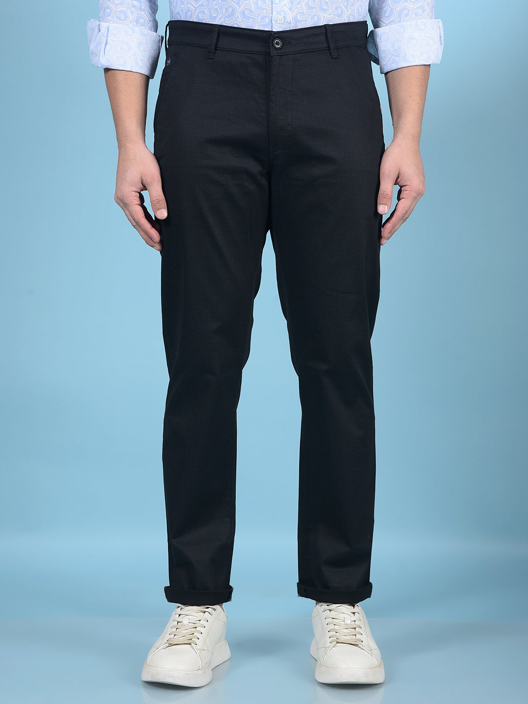 Black Printed Trousers-Men Trousers-Crimsoune Club