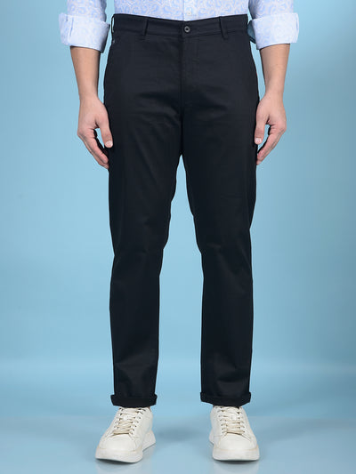 Black Printed Trousers-Men Trousers-Crimsoune Club