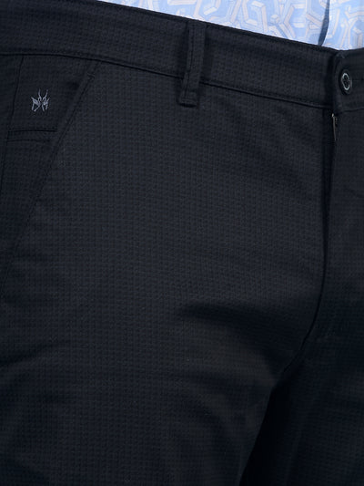 Black Printed Trousers-Men Trousers-Crimsoune Club