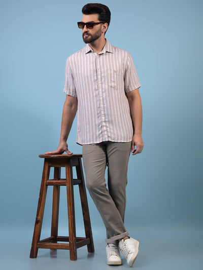 Men's Grey Printed Trousers-Men Trousers-Crimsoune Club