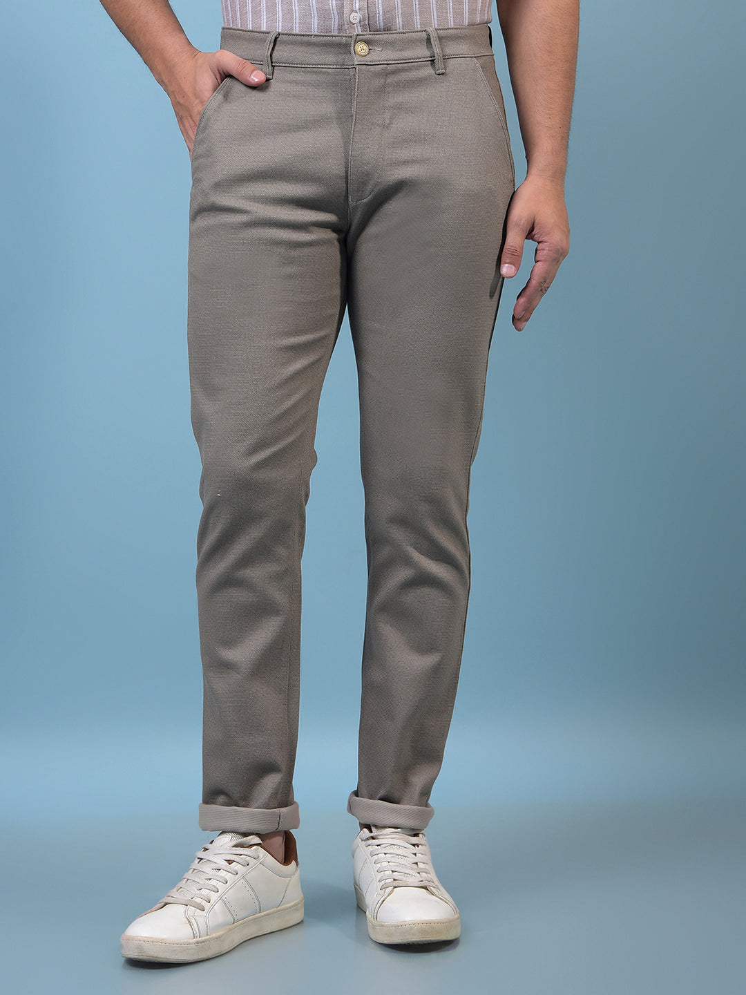 Men's Grey Printed Trousers-Men Trousers-Crimsoune Club